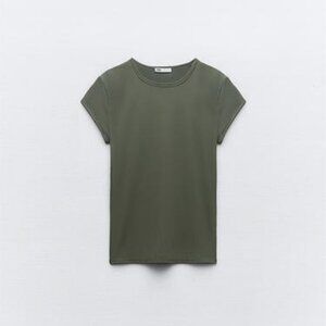 Zara Polyamide T-Shirt in Gray
